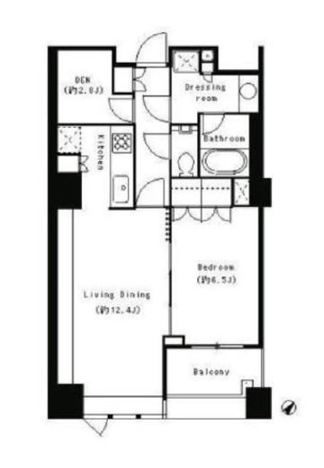 パークキューブ目黒タワー　607号室　間取り