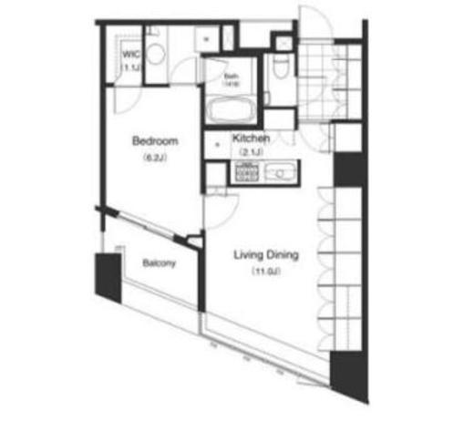 パークキューブ目黒タワー　908号室　間取り