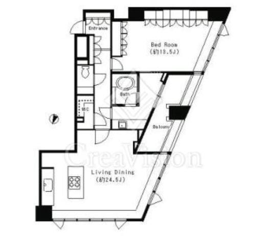 パークキューブ目黒タワー　2005号室　間取り