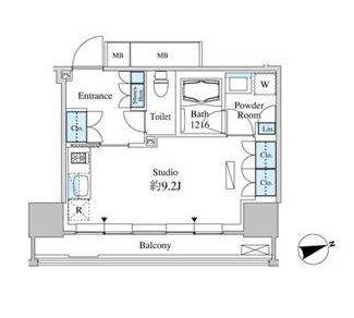 ベルファース芝浦タワー　1210号室　間取り