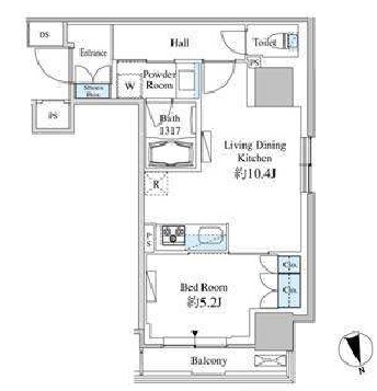 ベルファース芝浦タワー　1304号室　間取り