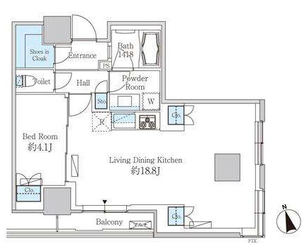 ベルファース芝浦タワー　1905号室　間取り
