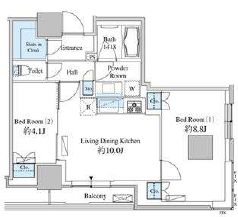 ベルファース芝浦タワー　2505号室　間取り