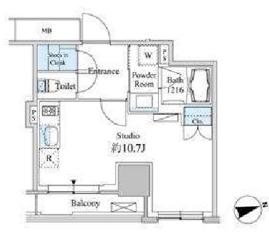 ベルファース芝浦タワー　407号室　間取り