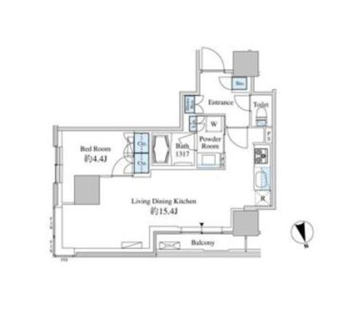 ベルファース芝浦タワー　608号室　間取り