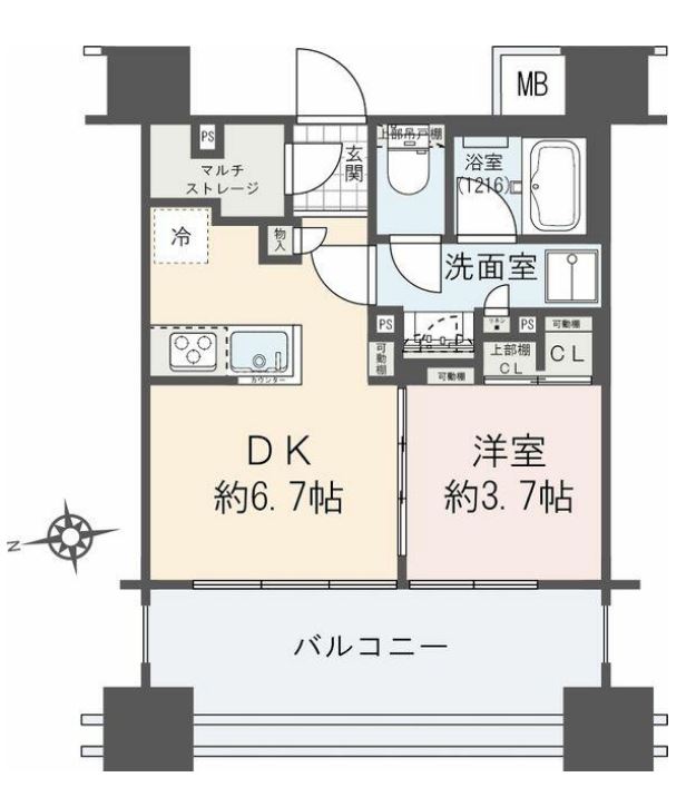 イニシアイオ芝公園　1102号室　間取り