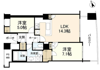 品川Vタワー　6F号室　間取り