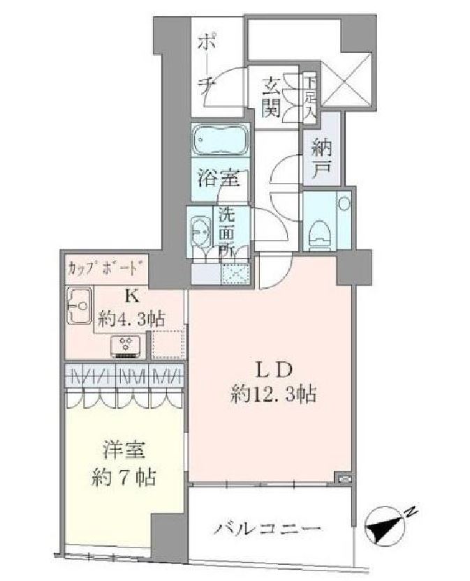 品川Vタワー　1312号室　間取り