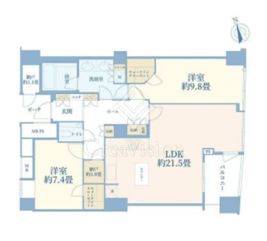 品川Vタワー タワー棟　3210号室　間取り