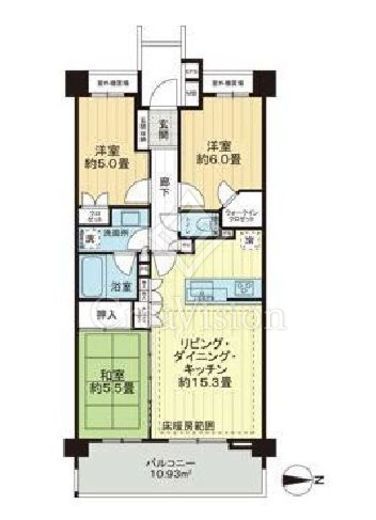 ライオンズ練馬レジデンス　413号室　間取り