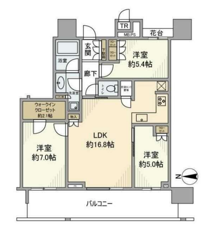THE TOYOSU TOWER　1202号室　間取り