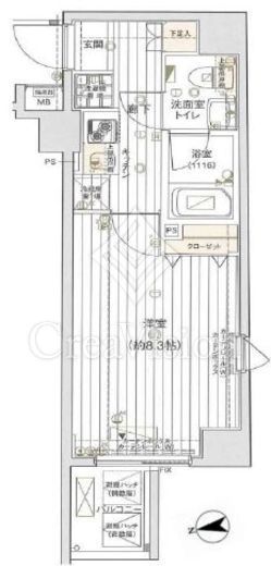 ヴァレッシア蒲田シティ　603号室　間取り