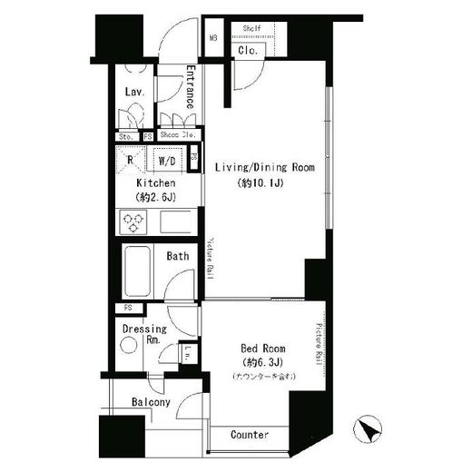 パークアクシス溜池山王　901号室　間取り