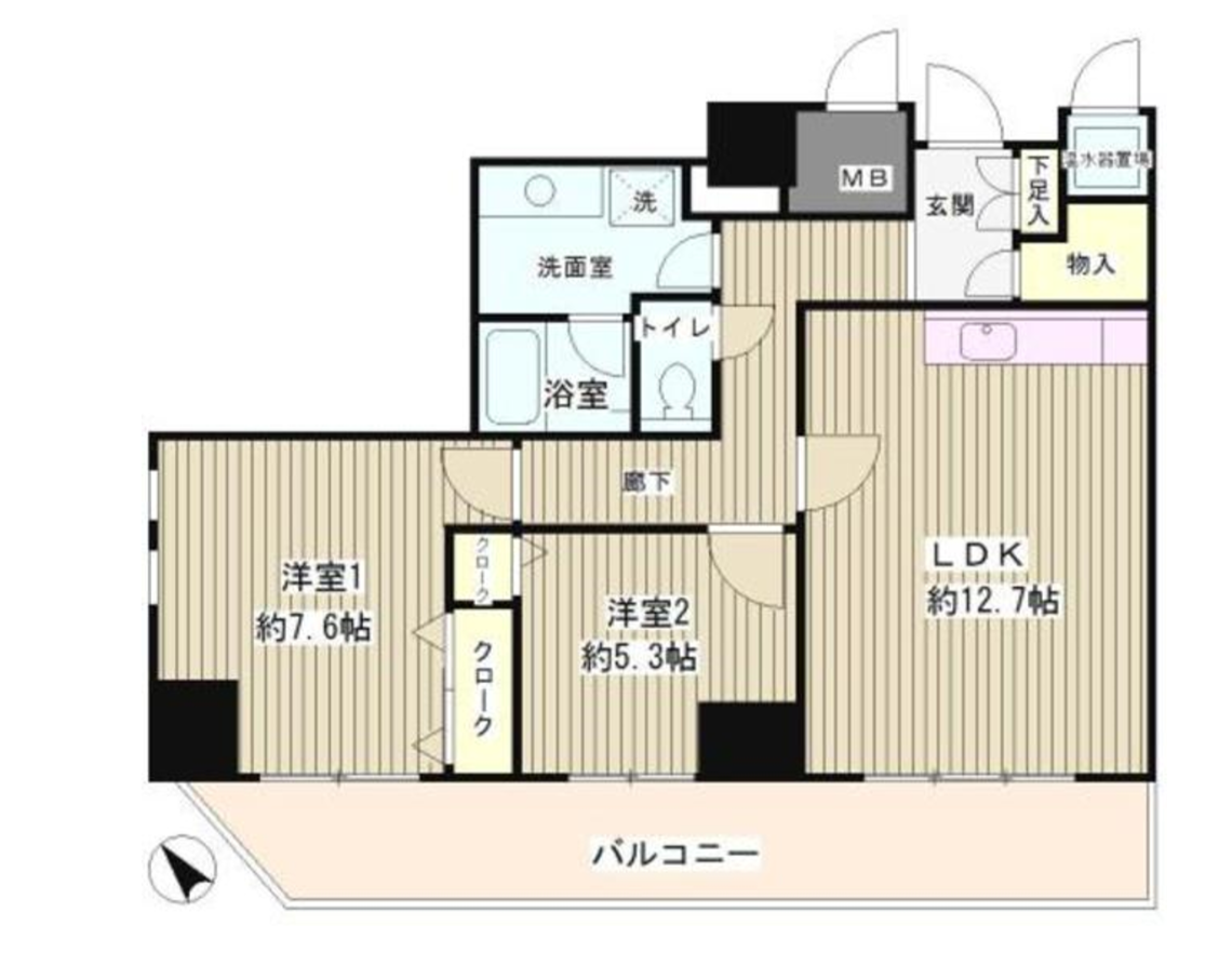 トレステージ目黒　1304号室　間取り