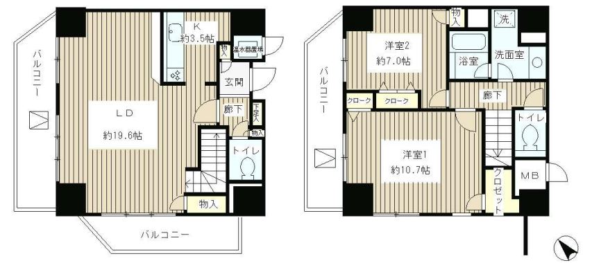 トレステージ目黒　1703号室　間取り