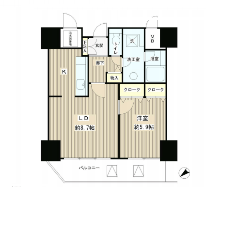 トレステージ目黒　1206号室　間取り