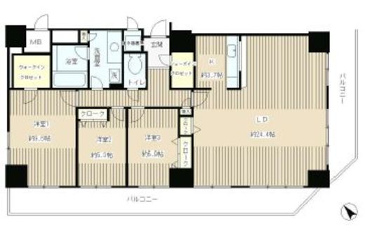 トレステージ目黒　1602号室　間取り