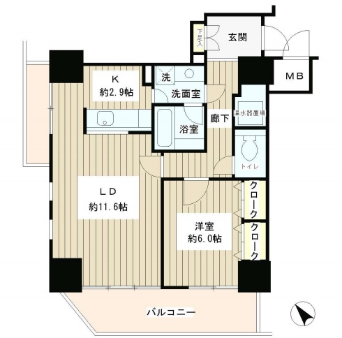 トレステージ目黒　505号室　間取り