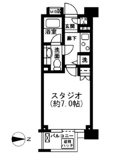レジディア新宿イースト2　307号室　間取り