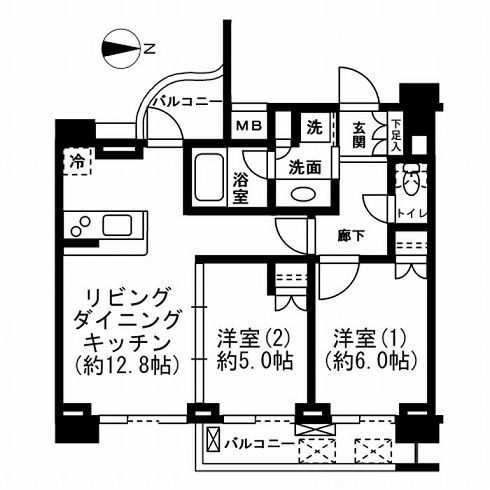 レジディア新宿イースト2　604号室　間取り