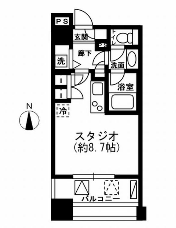 レジディア市ヶ谷　208号室　間取り