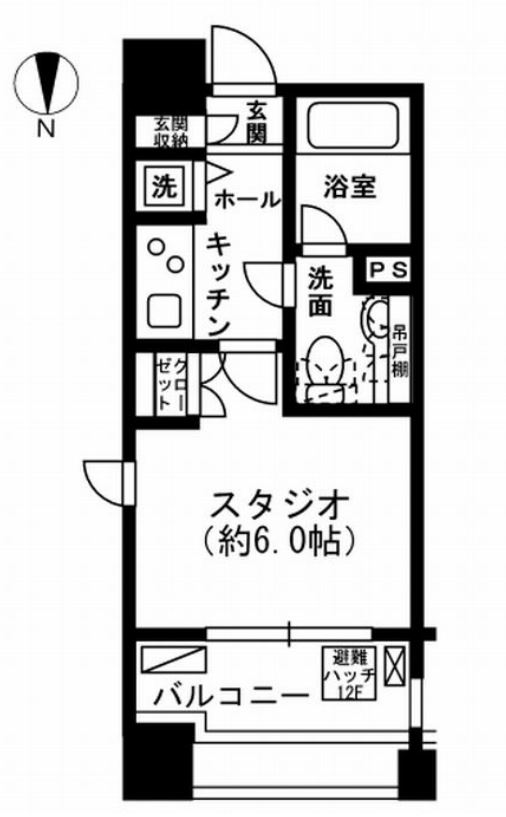 レジディア市ヶ谷　901号室　間取り
