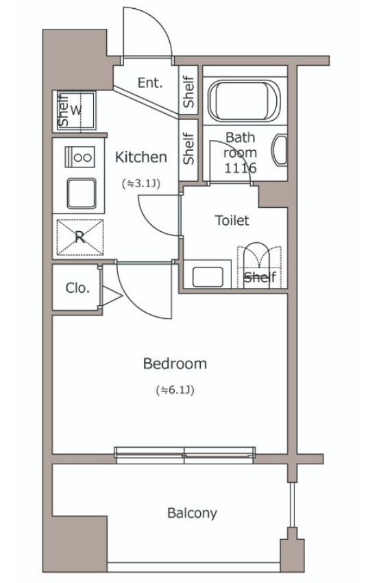 レジディア市ヶ谷　702号室　間取り