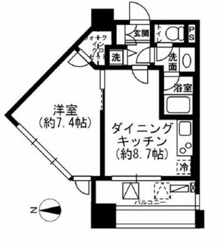 レジディア市ヶ谷　1203号室　間取り