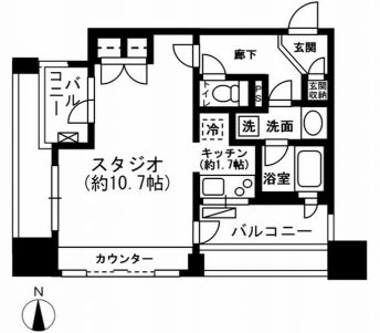 レジディア市ヶ谷　207号室　間取り