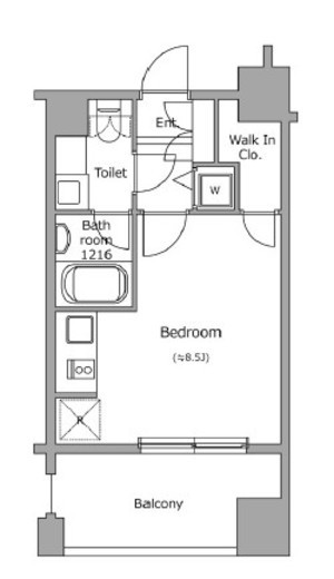 レジディア市ヶ谷　204号室　間取り