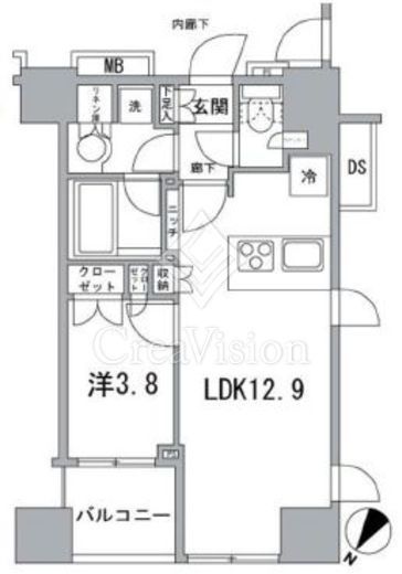 リビオ日本橋人形町　9F1号室　間取り