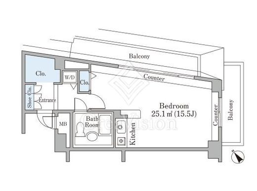 代官山ハイツ　905号室　間取り