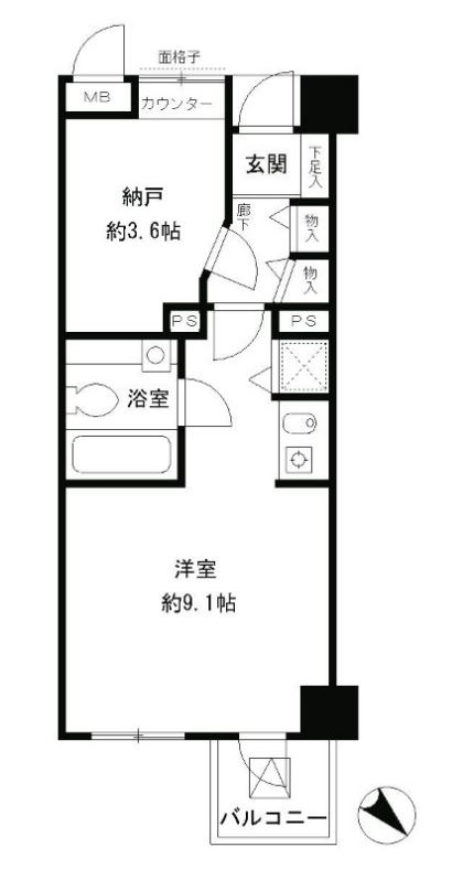 レジディア六本木檜町公園　114号室　間取り