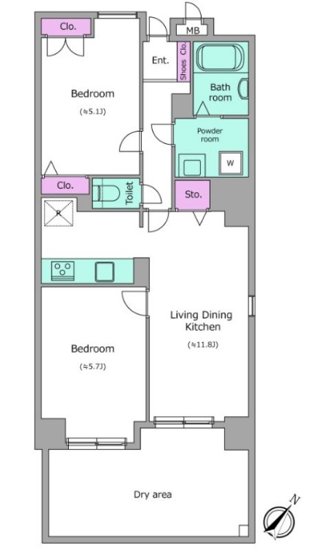 レジディア六本木檜町公園　109号室　間取り