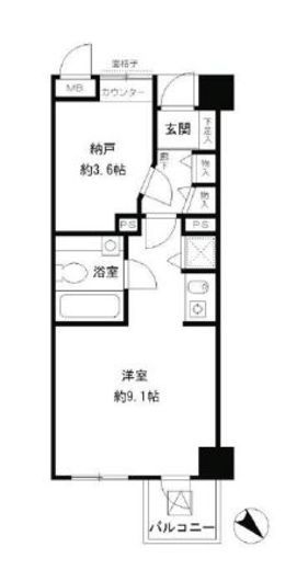 レジディア六本木檜町公園　114号室　間取り