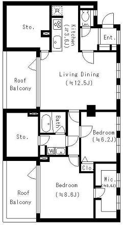 レジディア六本木檜町公園　508号室　間取り