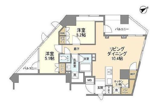 THEパームス代々木上原コスモテラス　703号室　間取り