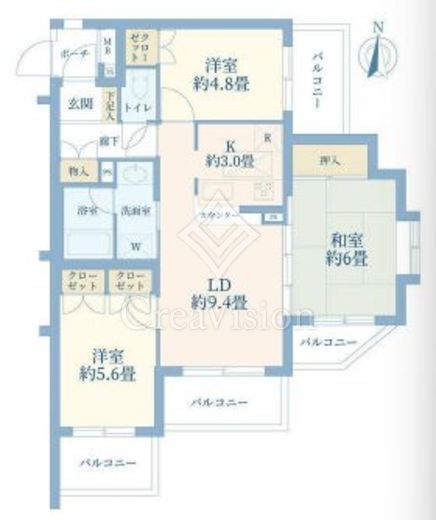 コスモ中目黒　304号室　間取り