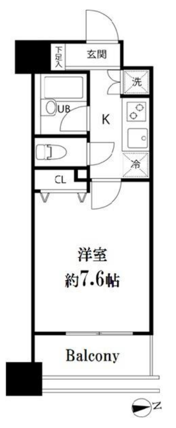 スペーシア秋葉原　1106号室　間取り