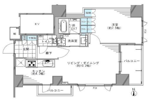 プレシス半蔵門　601号室　間取り