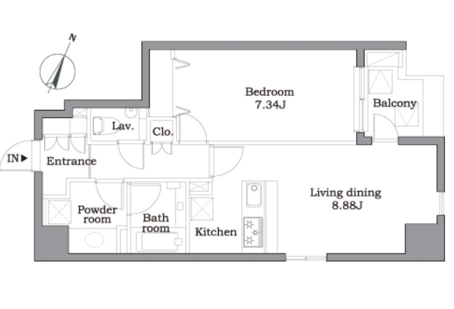 レジディア東麻布　802号室　間取り