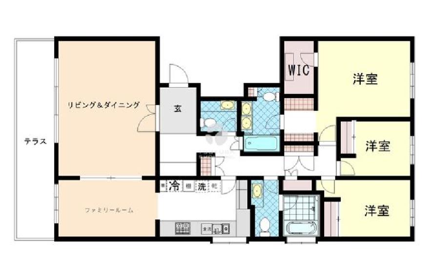 オークヒルス　1F号室　間取り