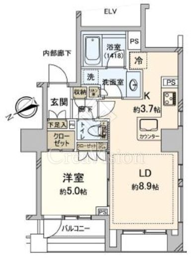ブランズ市谷田町　404号室　間取り