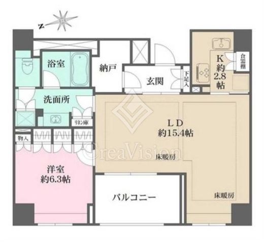 パークハウス三番町　702号室　間取り