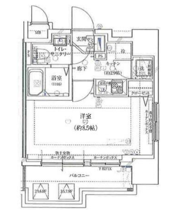 ガリシア九段下ライズ　603号室　間取り