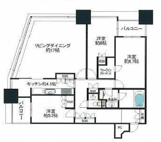 青山パークタワー　1301号室　間取り