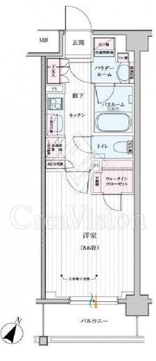 デュオステージ品川西大井　303号室　間取り
