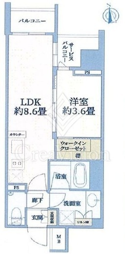 ディヴレ神楽坂　302号室　間取り