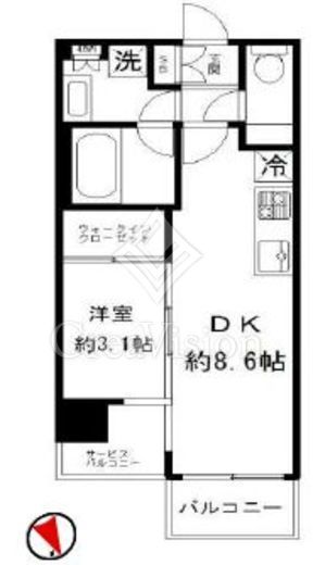 ディヴレ神楽坂　6F1号室　間取り