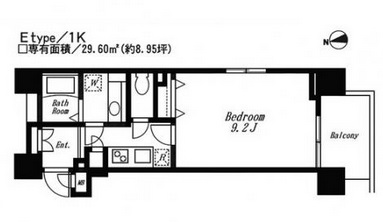 ガーラプレイス新宿御苑　908号室　間取り